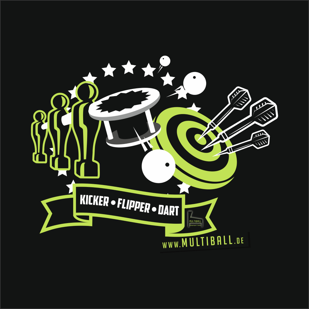 Multiball | Flipper, Kicker, Dart & Billard Logo